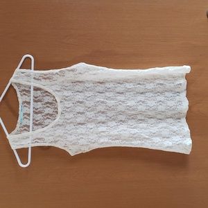 Maurices Lace Tank Top, Cream, Size M
